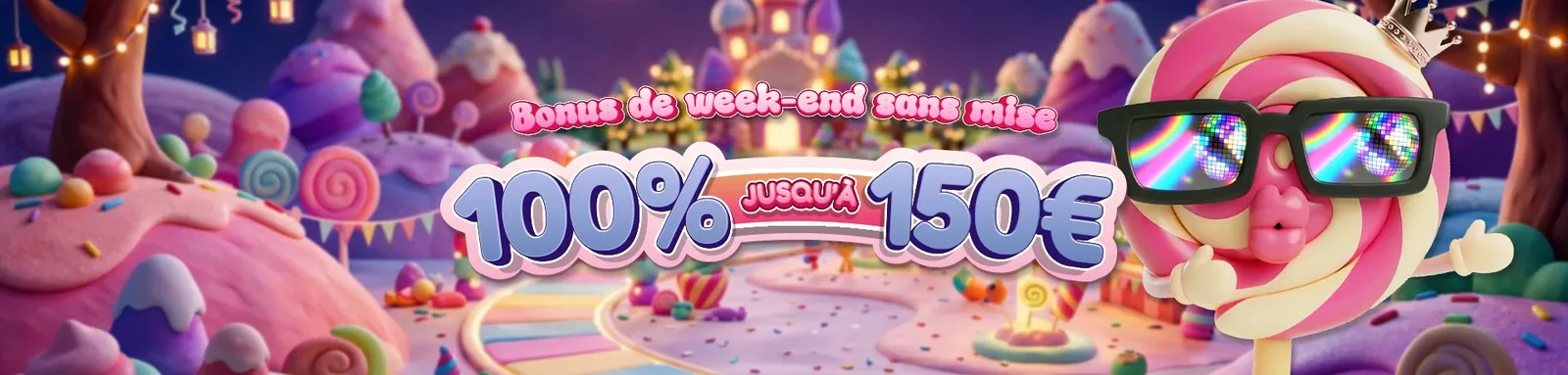 Bonus de week-end sans mise Sweetsino : 100 % jusqu'à 150 €